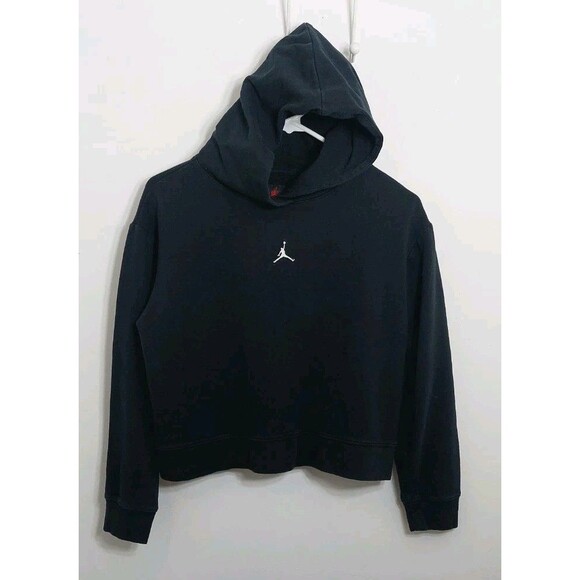 Air Jordan Youth XL Boys 13 To 15 Cropped Hoodie Black Jumpman Logo - Picture 3 of 11